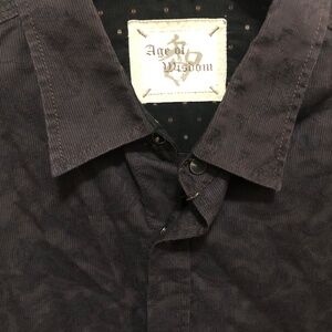 Men’s XL Age of Wisdom unique cotton shirt snaps brown black